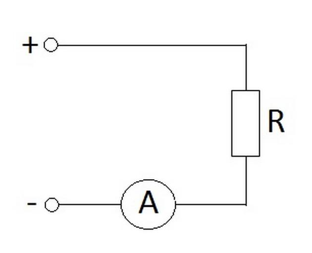 Схема включения амперметра в цепь