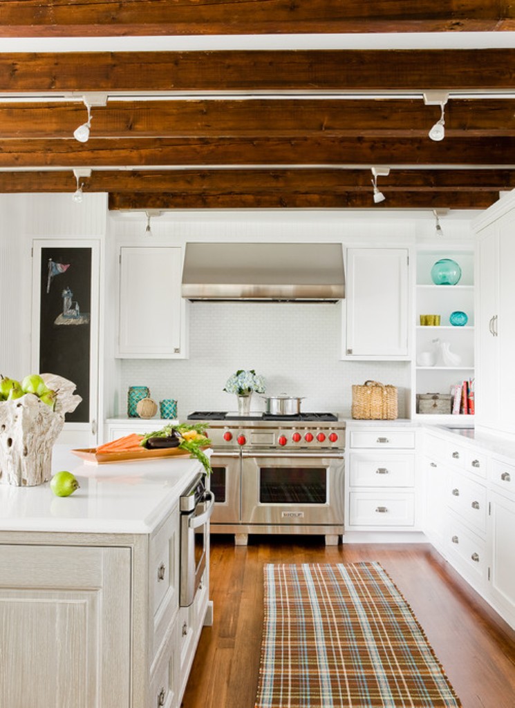 Beautiful Kitchen with Exposed Roof Beams