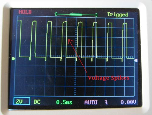 Thyristor Switching waveform without Snubber Circuit