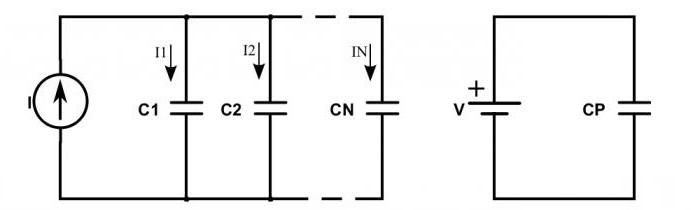 соединение конденсаторов параллельно