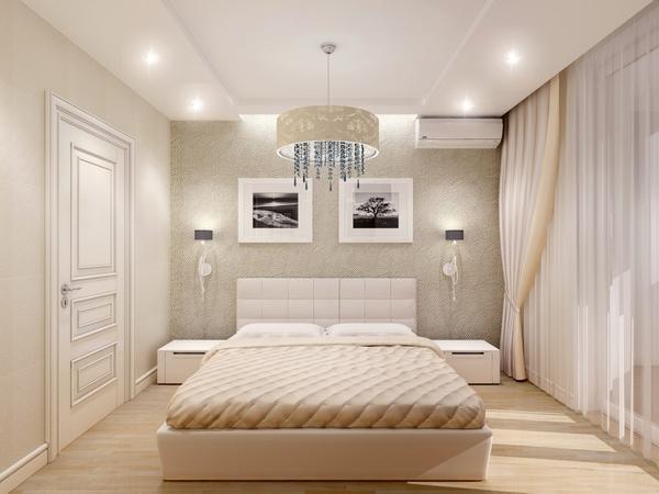 Для спальни можно подобрать небольшую декоративную люстру, которая создаст романтическую и уютную атмосферу