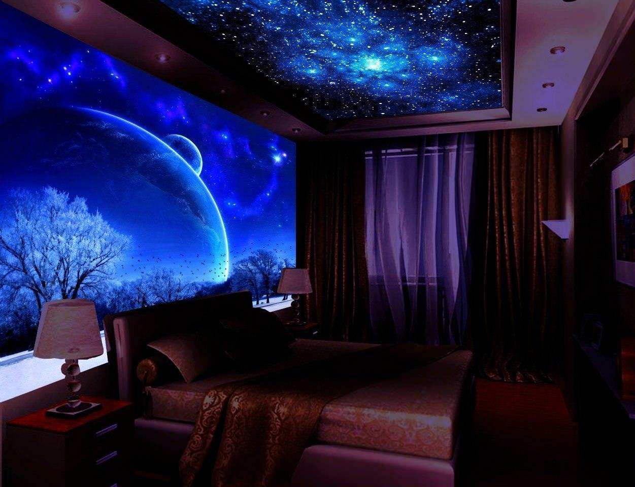Потолок "звездное небо" в спальне